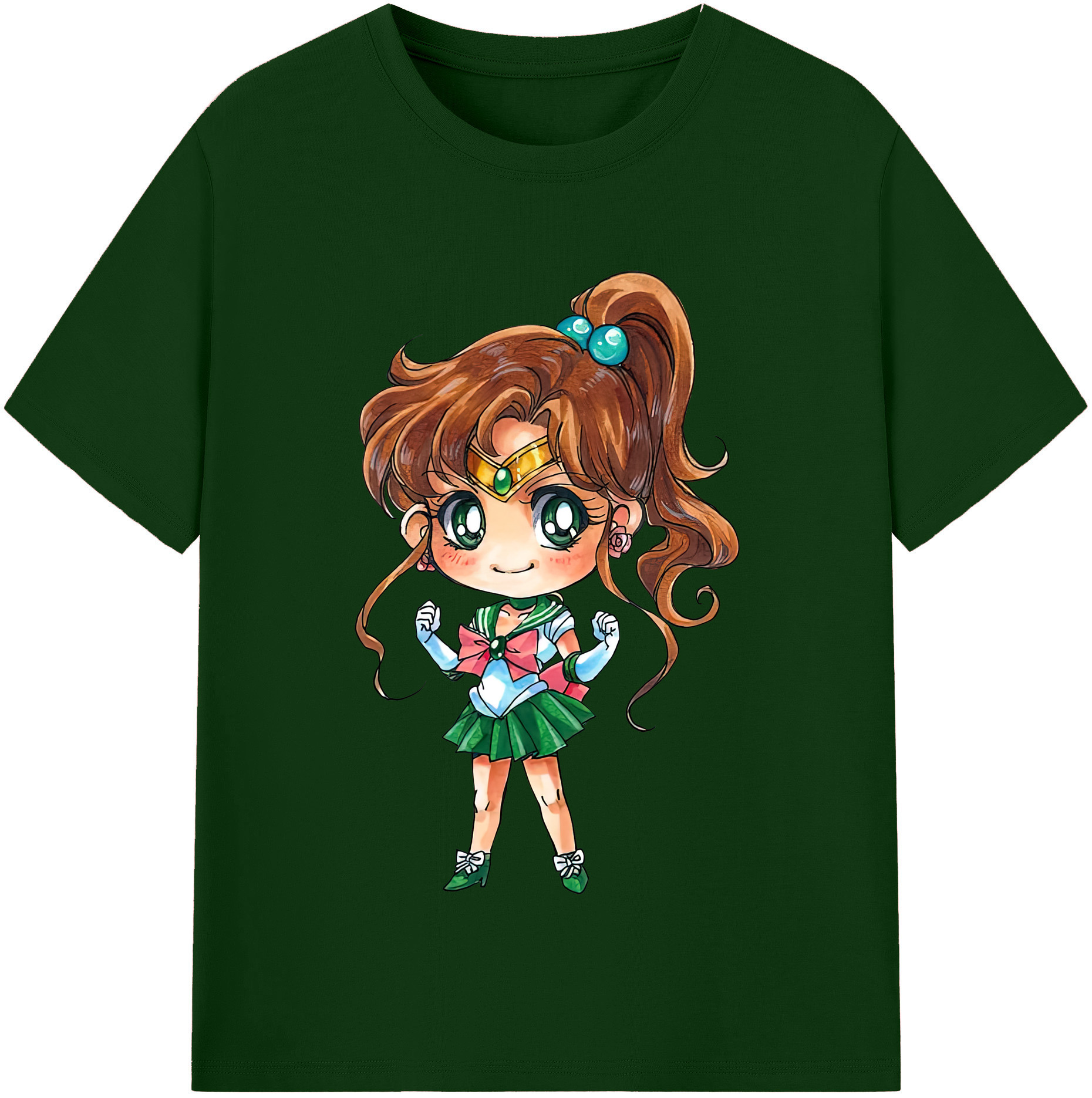 （画像用） 美少女戦士セーラームーン 木野 まこと きの まこと Sailor Moon Kino Makoto （セーラージュピター；Sailor Jupiter） 綿100％半袖Tシャツ（フロントプリント）